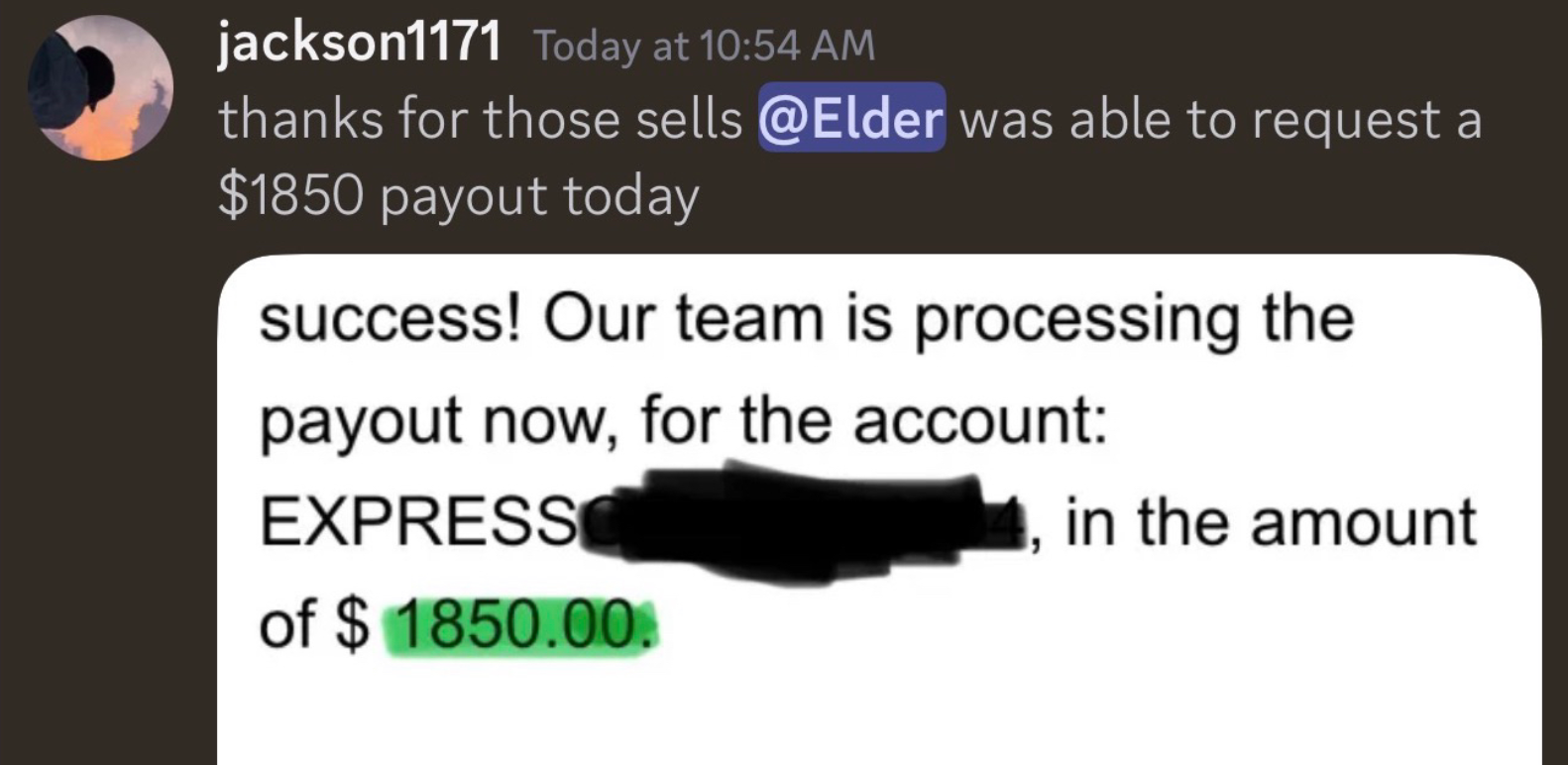 Student payout testimonial